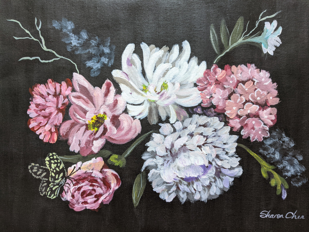 Flowers with dark background