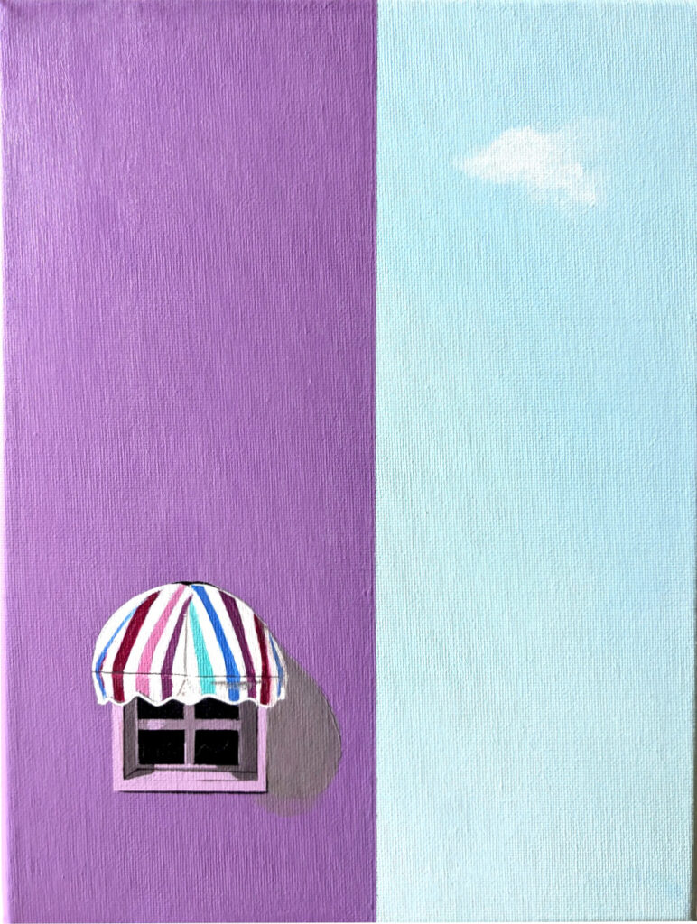 Single Window of a Purple Building